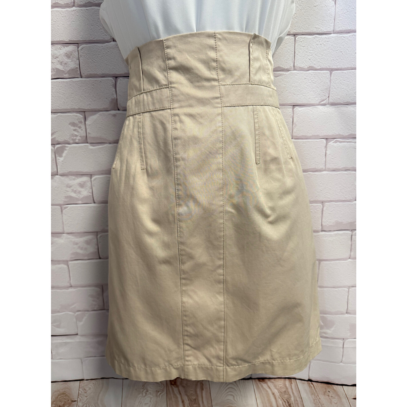 7th Avenue 7th Avenue, Khaki, Paper Bag Waist, Skirt, 12