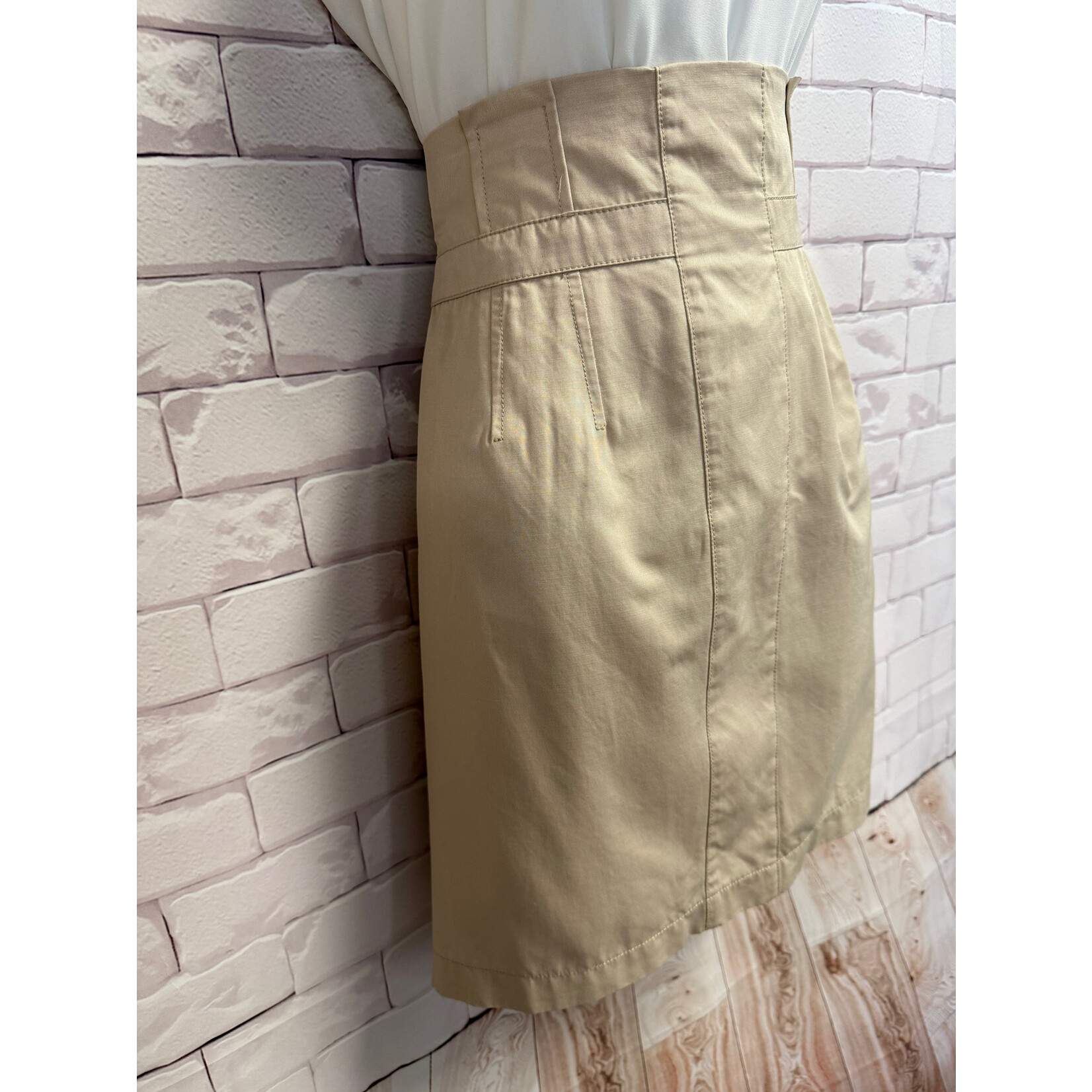 7th Avenue 7th Avenue, Khaki, Paper Bag Waist, Skirt, 12