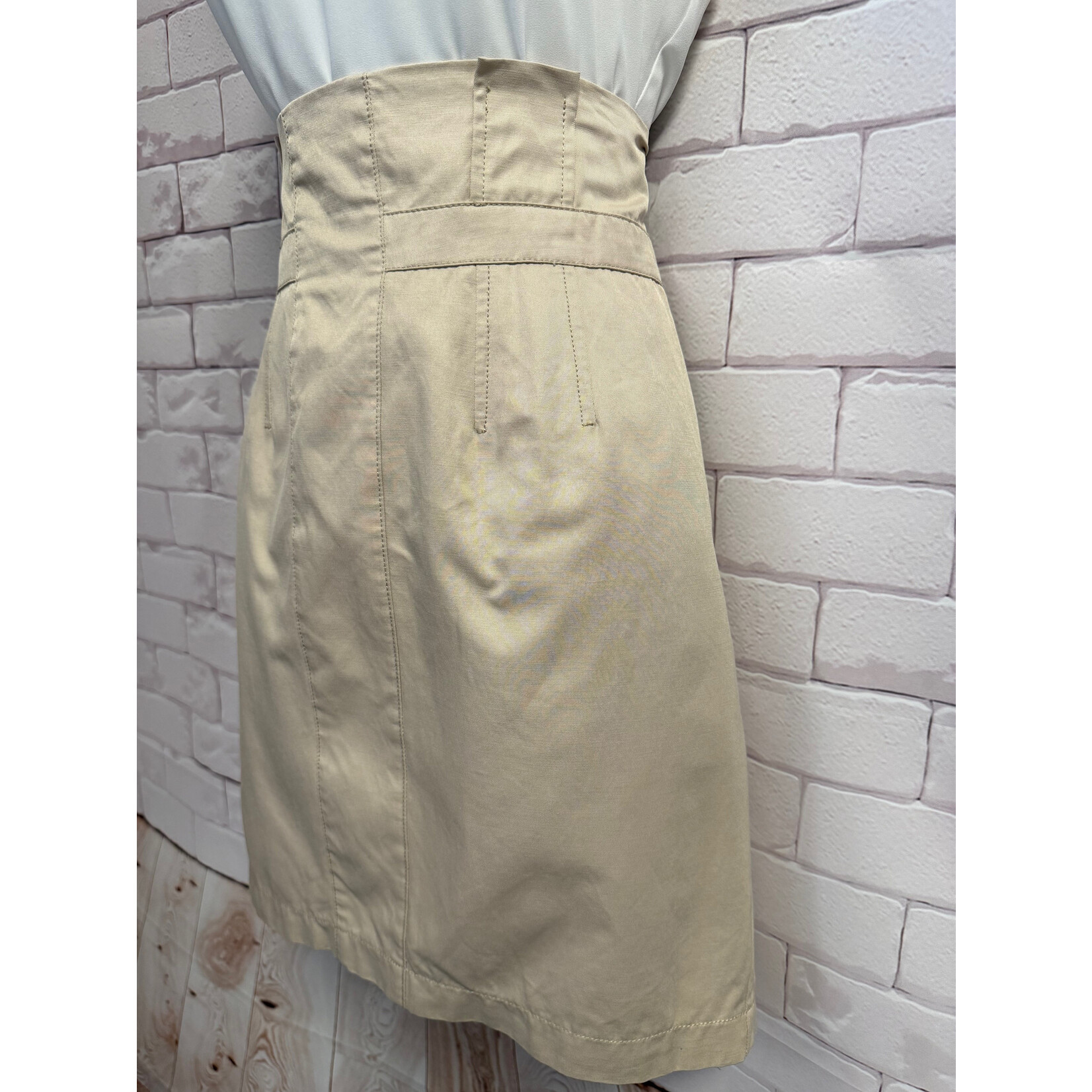 7th Avenue 7th Avenue, Khaki, Paper Bag Waist, Skirt, 12