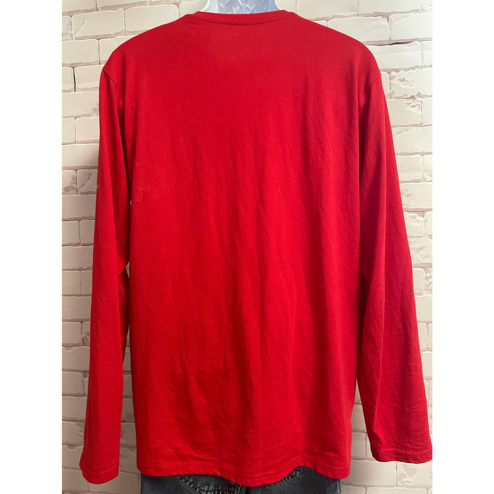 Columbia, Red, Long Sleeve Tee, Men's, Large