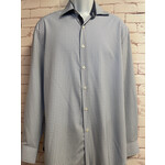 Society Of Threads, Blue, White, Long Sleeve, Button Down, Men's, Medium