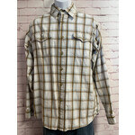 Lee, Cream, Brown, Long Sleeve, Button Down, Men's, Medium
