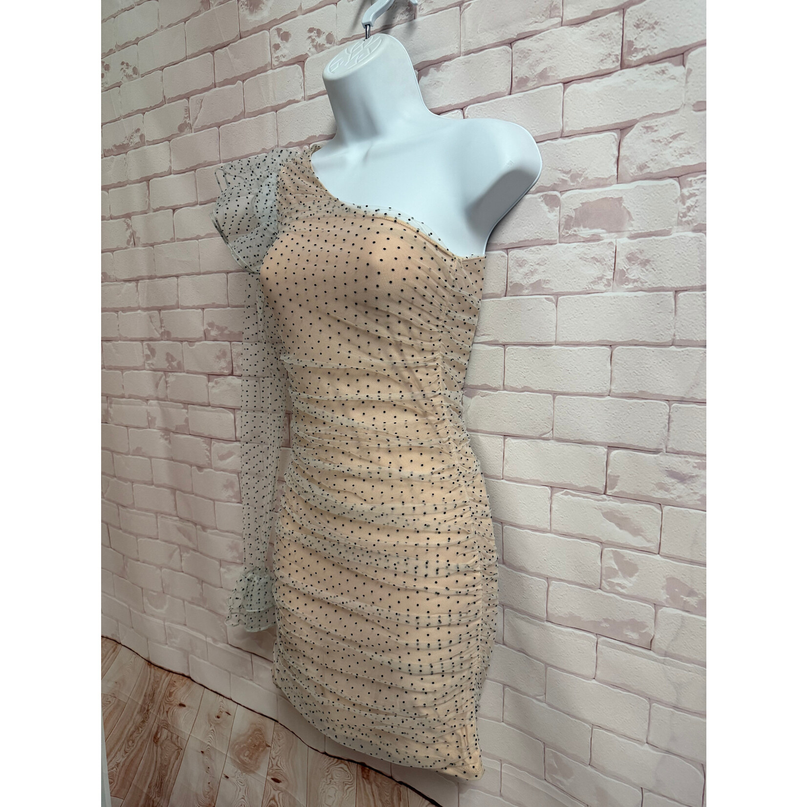 Majorelle, Nude, Black Polka Dots, Dress, 0, MSRP $198, NWT