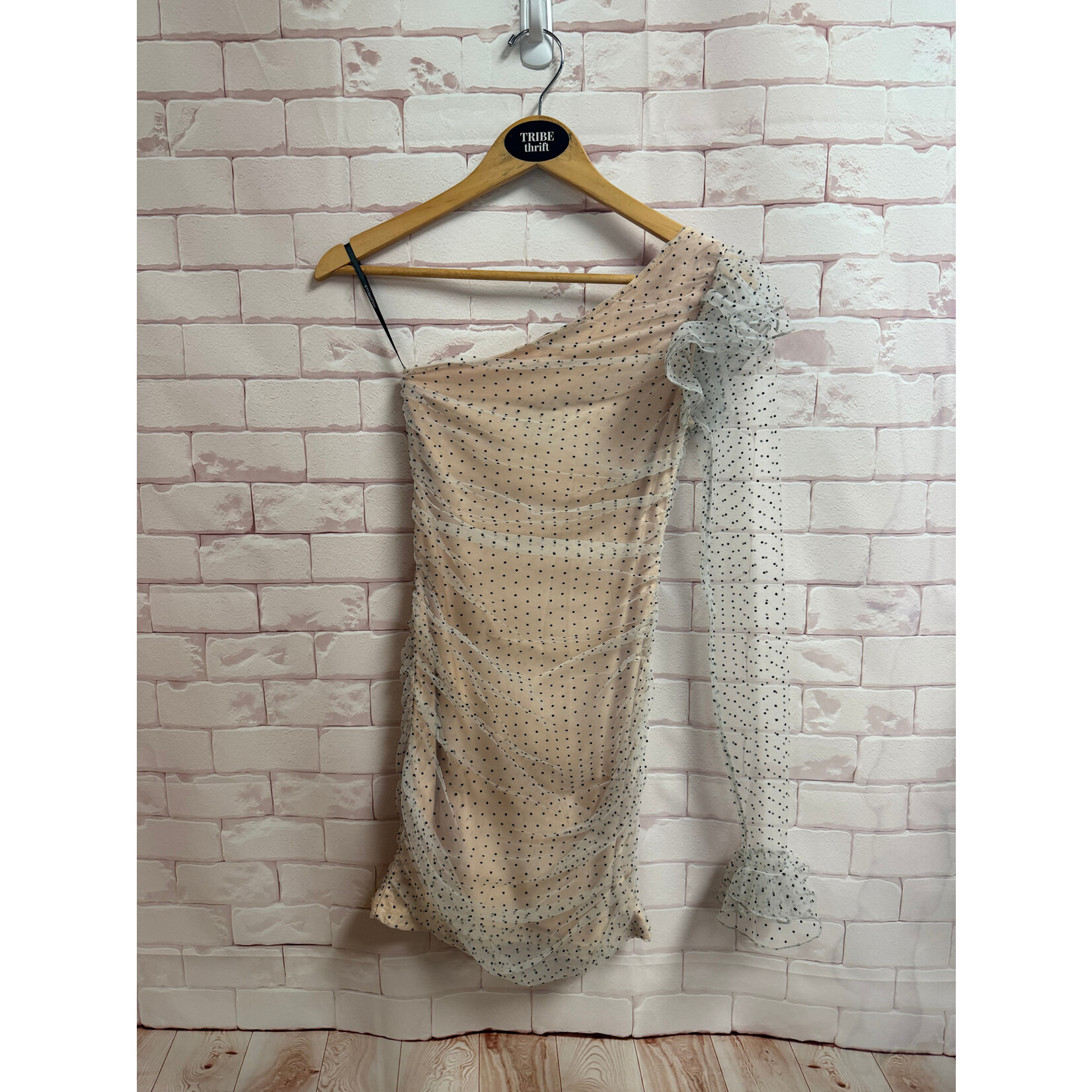 Majorelle, Nude, Black Polka Dots, Dress, 0, MSRP $198, NWT