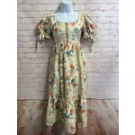 Lofty Frocks, Cream, Floral, Retro, Dress, Small, MSRP $173