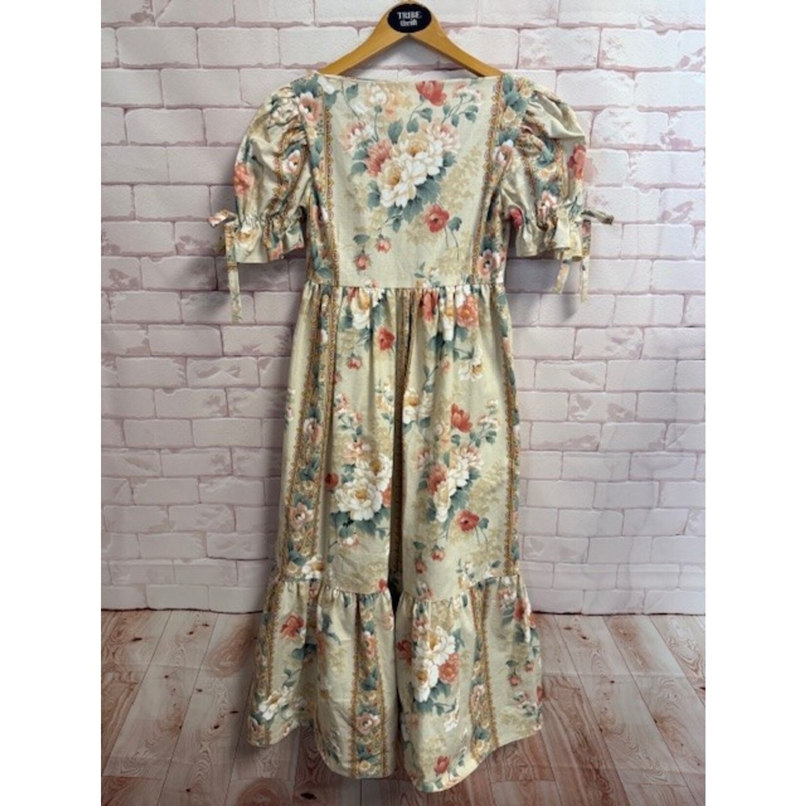 Lofty Frocks, Cream, Floral, Retro, Dress, Small, MSRP $173