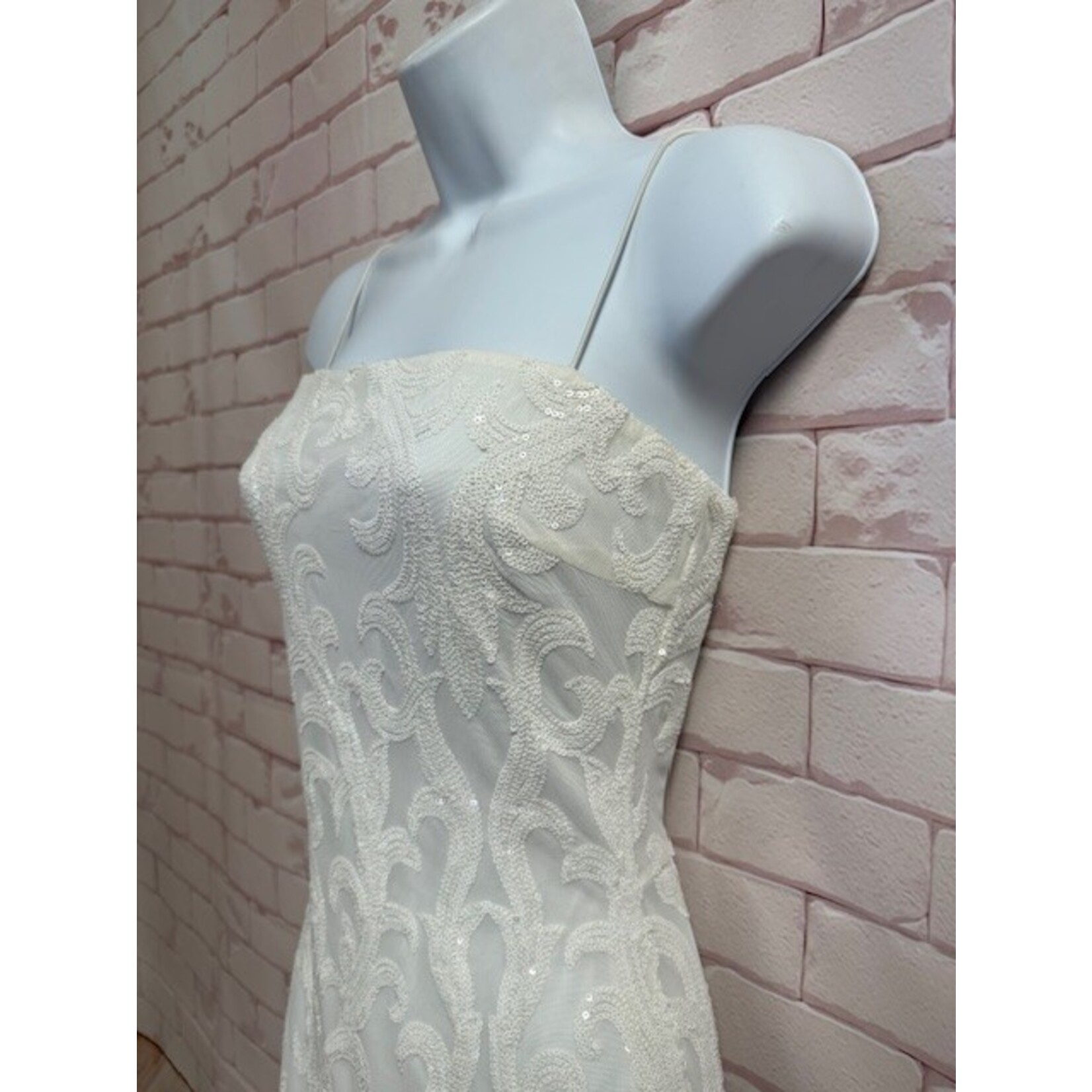 Windsor, White, Sequined, Dress, S