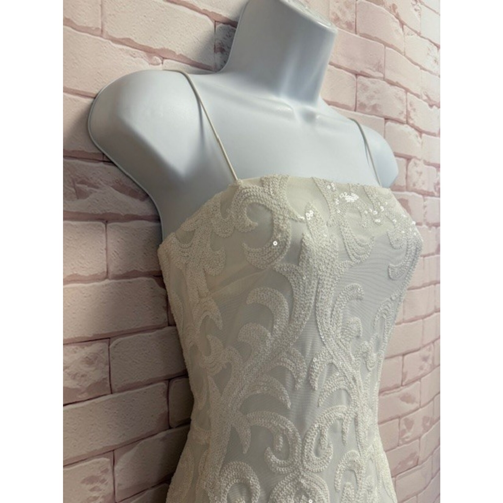 Windsor, White, Sequined, Dress, S