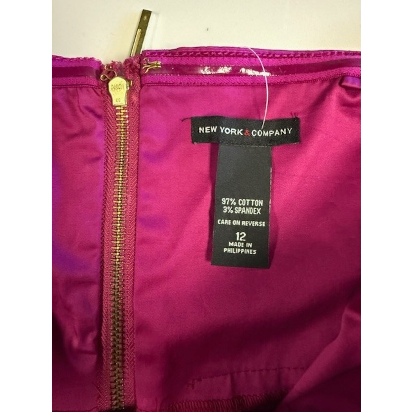 New York & Co., Magenta, Strapless, Dress, 12