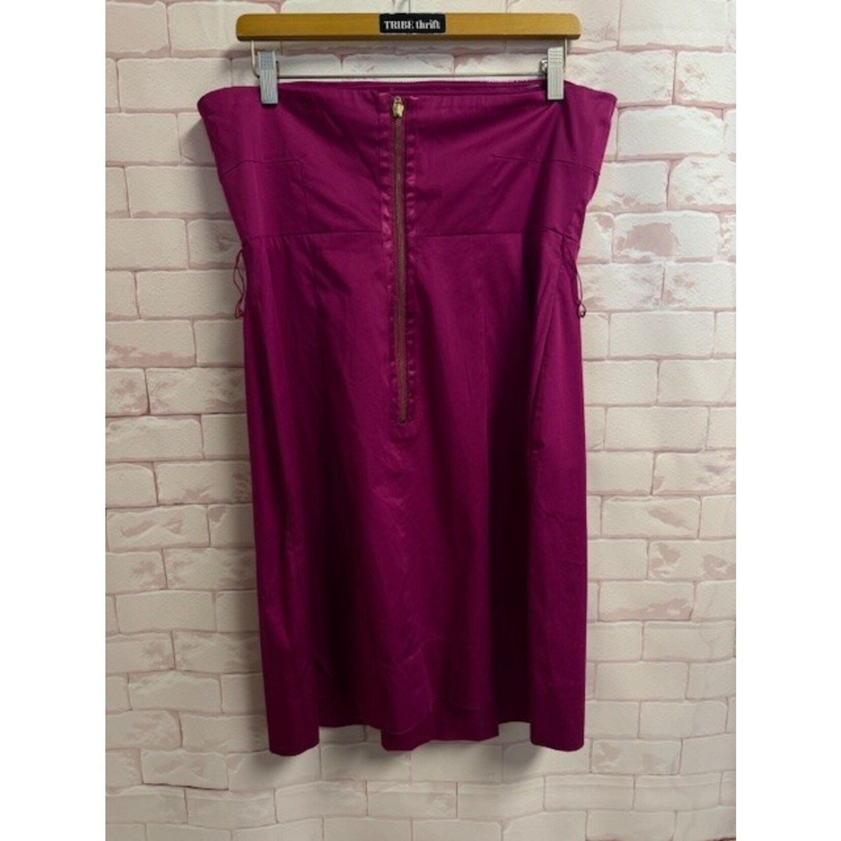 New York & Co., Magenta, Strapless, Dress, 12