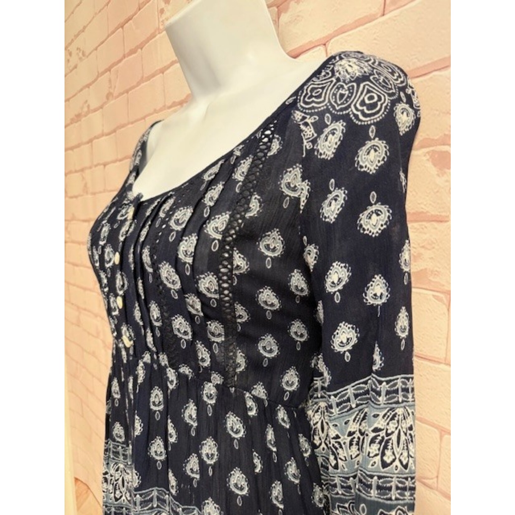 Altar'd State, Navy, Paisley, Dress, S