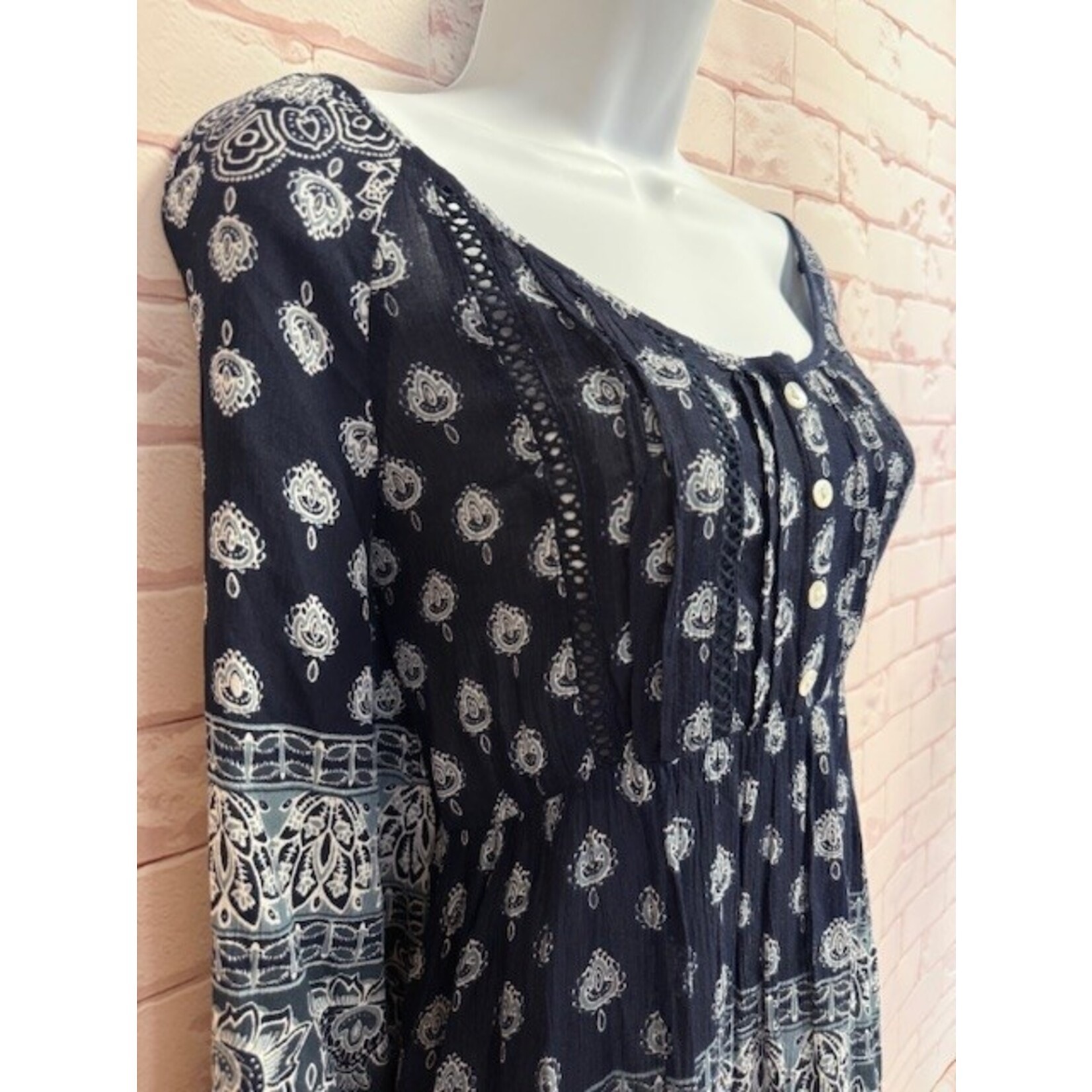 Altar'd State, Navy, Paisley, Dress, S