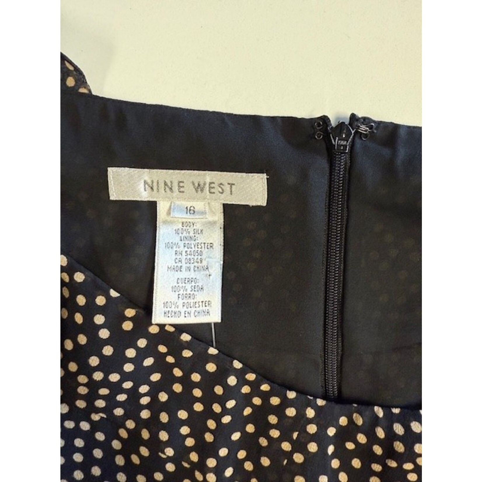 Nine West, Black, Tan, Dress, 16