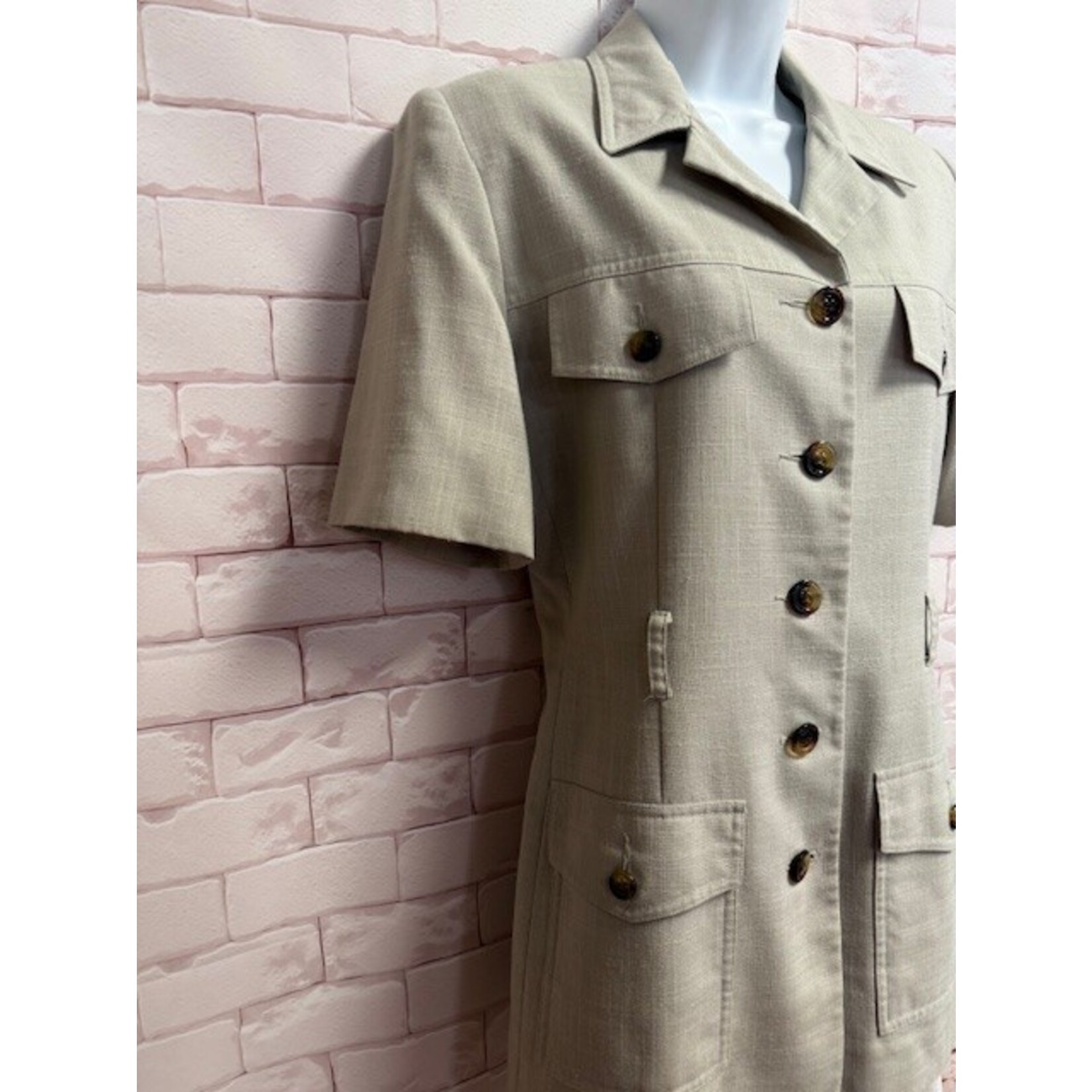 Oleg Cassini, Vintage, Khaki, Jacket, 8