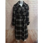 Calvin Klein, Brown, Black, Plaid, Coat, 10