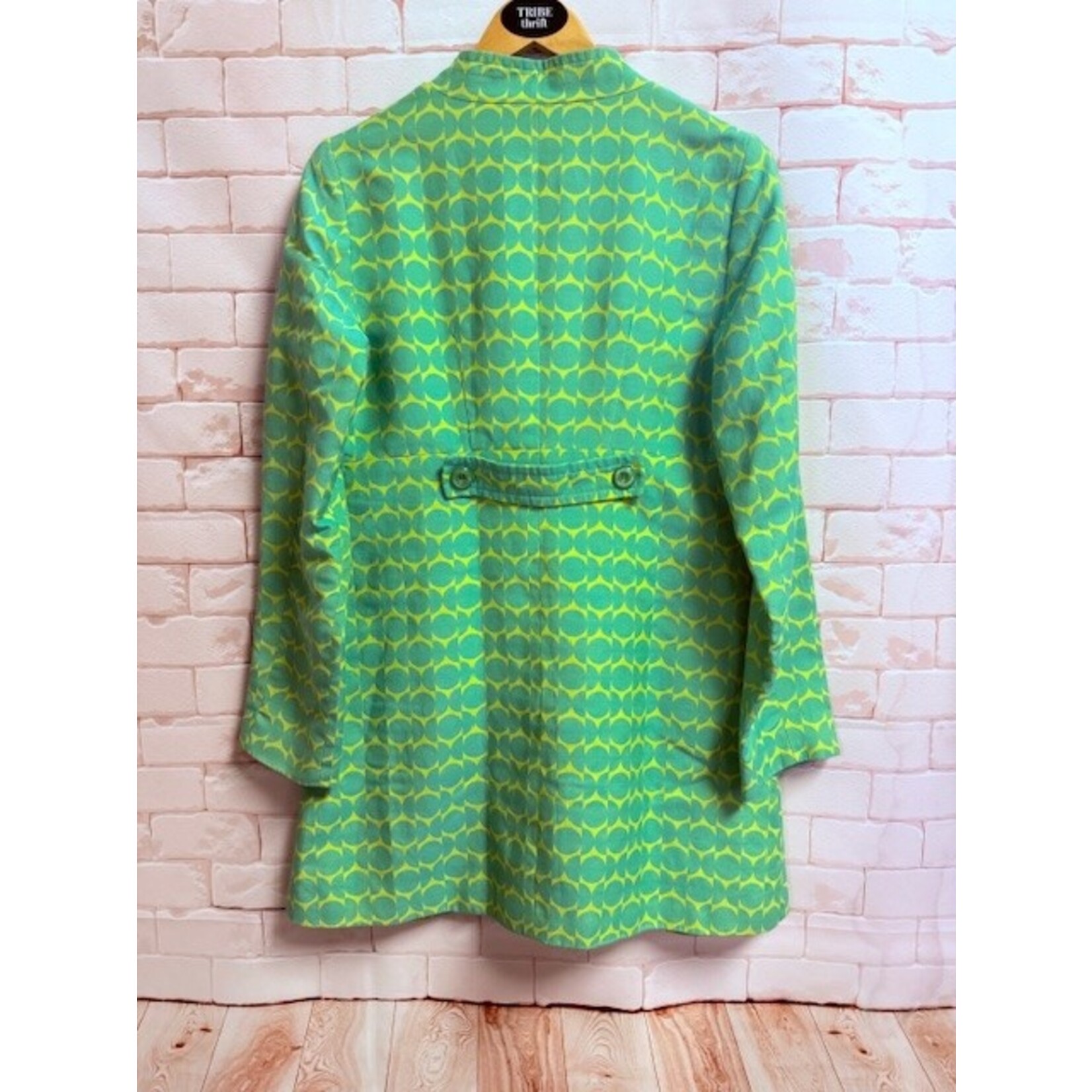 Elevenses (Anthropologie), Green, Yellow, Jacket, 10