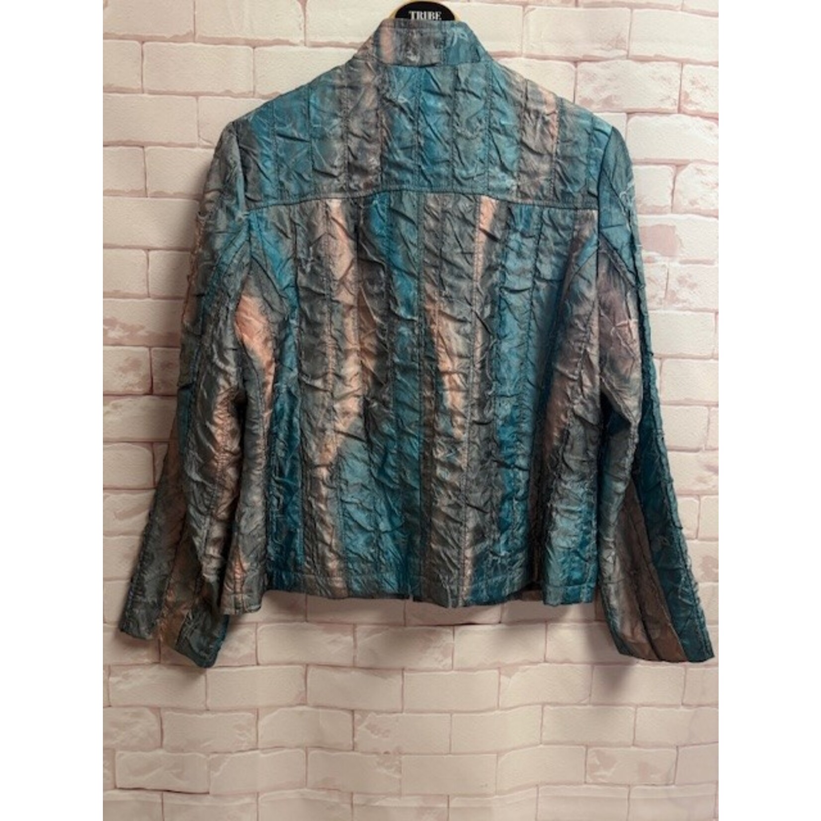 Erin London, Turquoise, Peach, Jacket, M