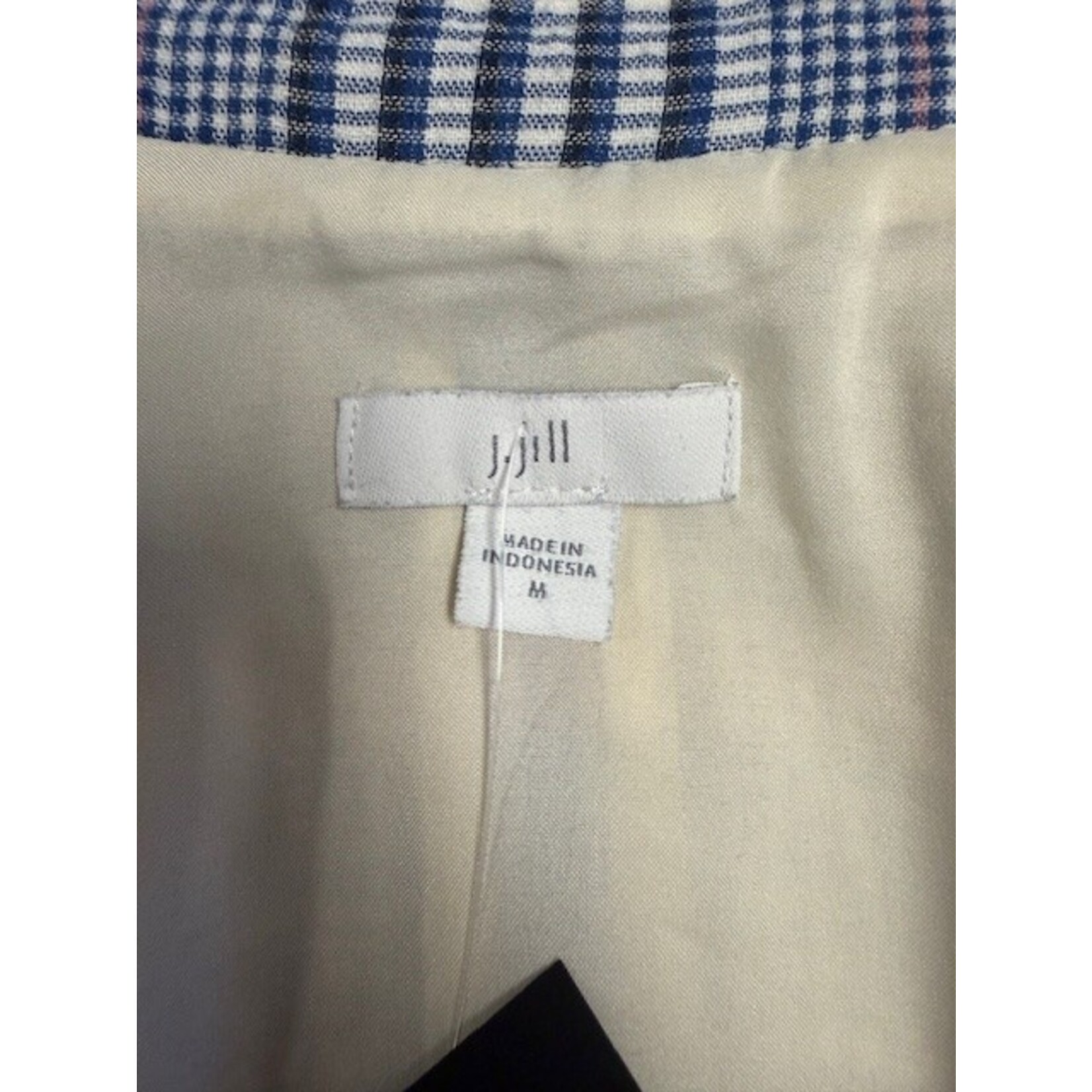 J. Jill, Red, White, Blue, Black, Plaid, Blazer, M