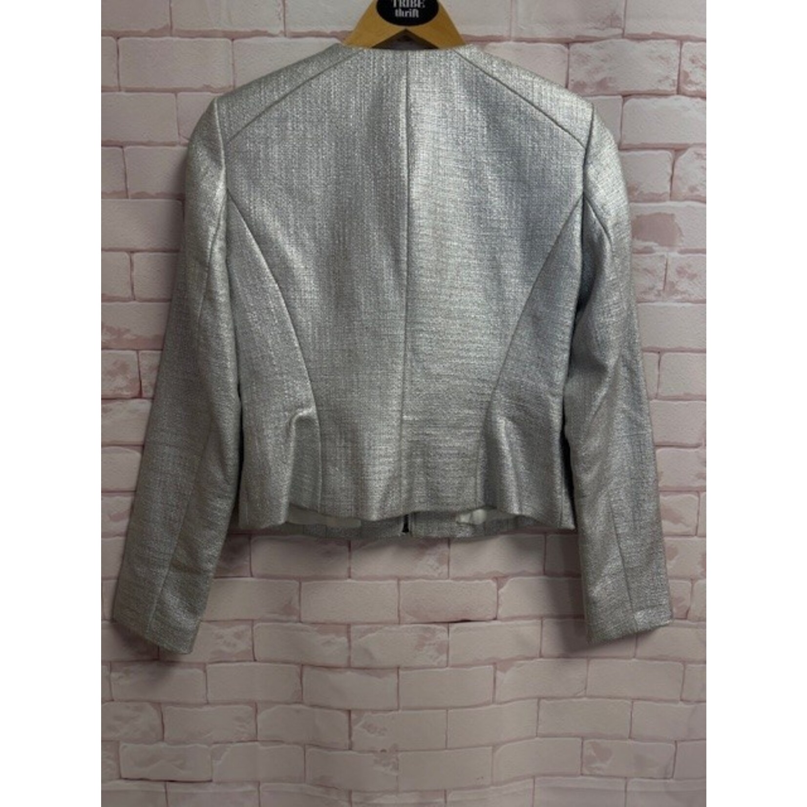 White House Black Market, Silver, Jacket, NWT, 0