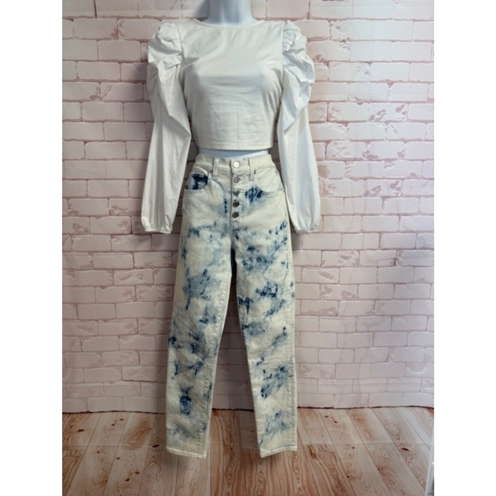 Veronica Beard, White, Blue, Dye, Jeans, 4/27