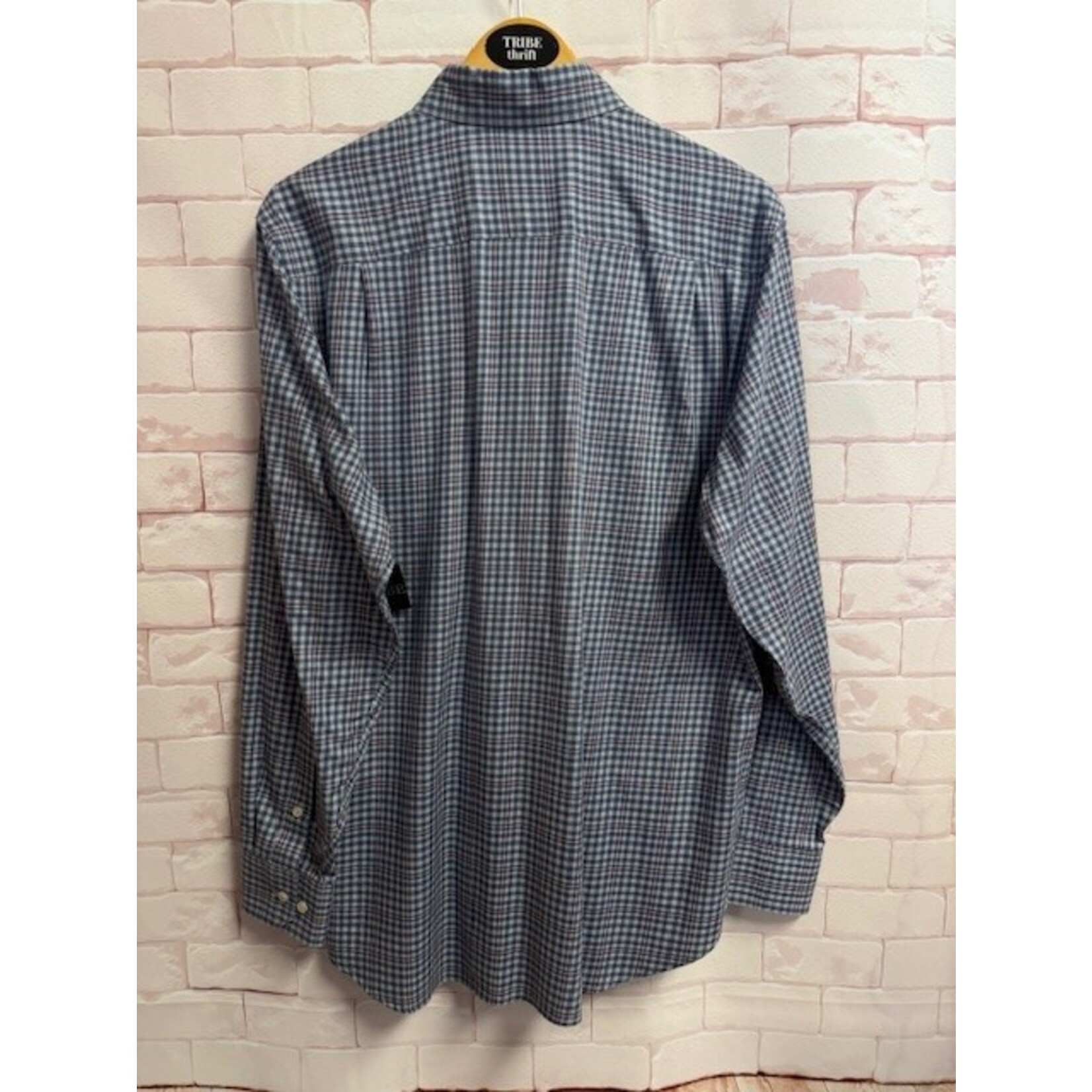 Southern Tide, Pink, Navy, Long Sleeve, Button-Up, Men's, M
