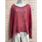 We The Free, Pink, Mesh, Long Sleeve, Top, M