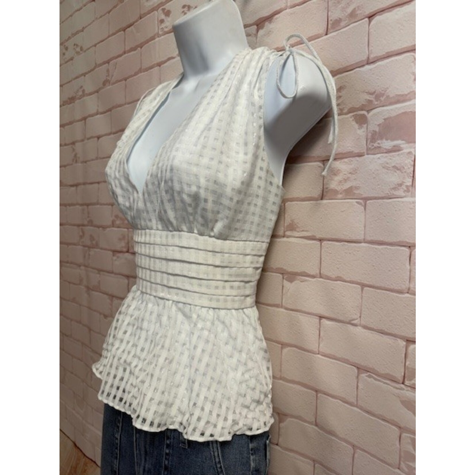 Amanda Uprichard, White, Sleeveless, Top, M