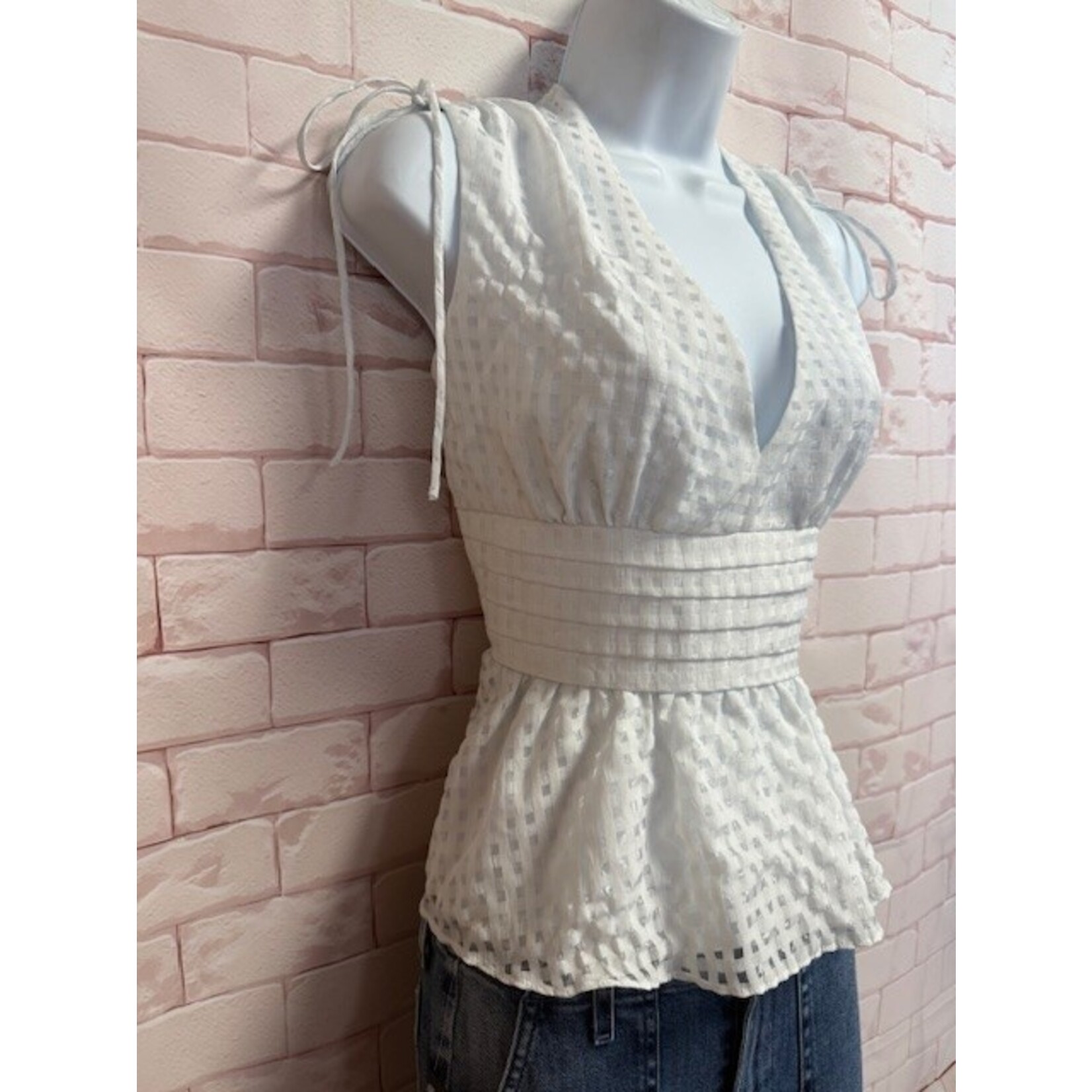 Amanda Uprichard, White, Sleeveless, Top, M