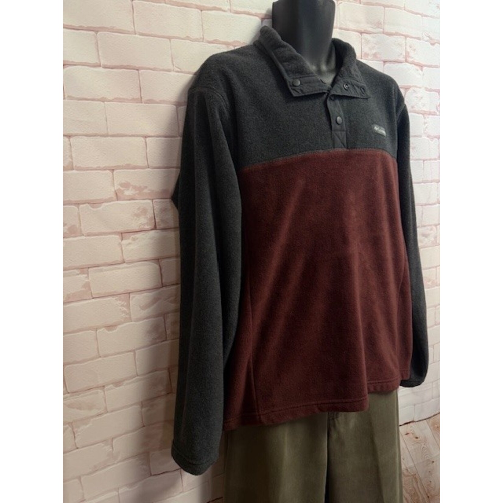 Columbia, Gray, Burgundy, Pullover, Men's, L