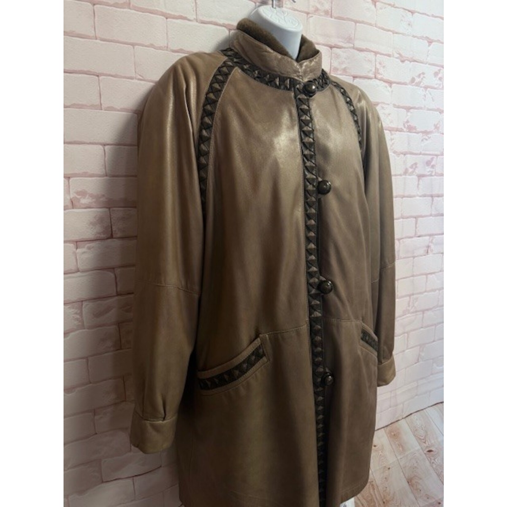 Kriegsman Furs, Brown, Leather, Fur Detachable Vest, M/L, VINTAGE