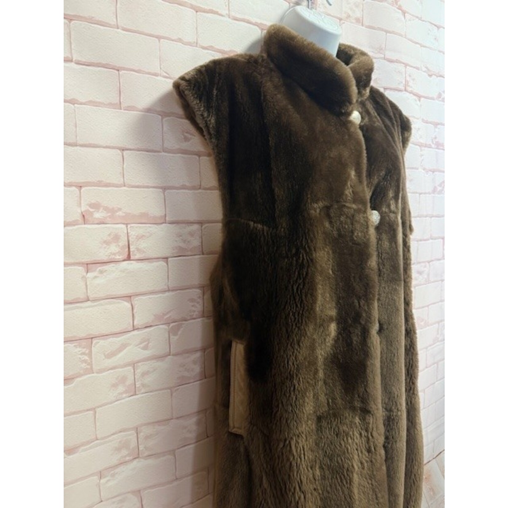 Kriegsman Furs, Brown, Leather, Fur Detachable Vest, M/L, VINTAGE