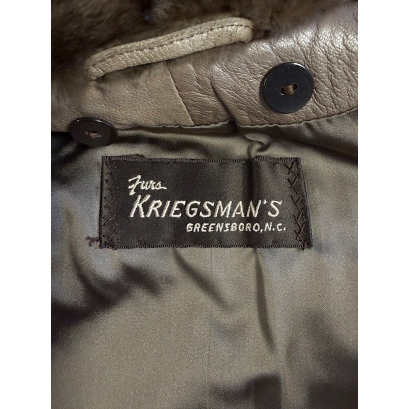 Kriegsman Furs, Brown, Leather, Fur Detachable Vest, M/L, VINTAGE
