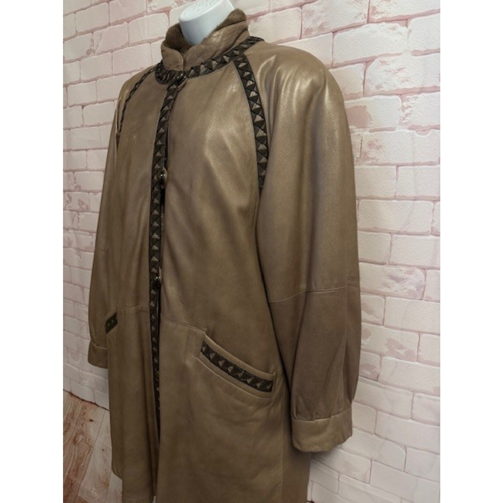 Kriegsman Furs, Brown, Leather, Fur Detachable Vest, M/L, VINTAGE