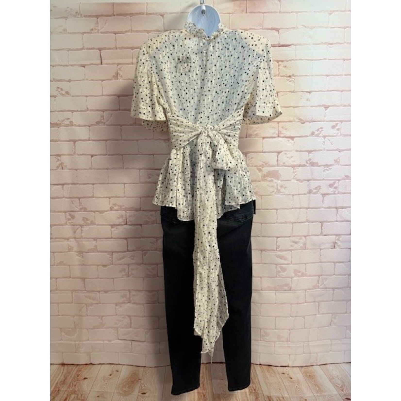 Rebecca Taylor, Cream, Black, Stars, SS, 4, MSRP $255
