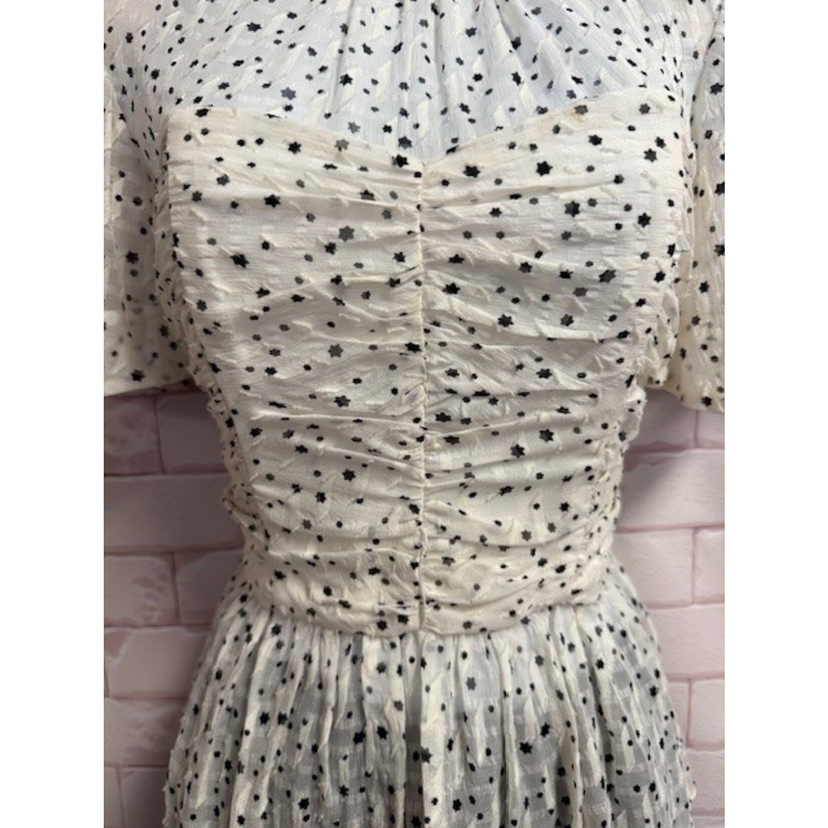 Rebecca Taylor, Cream, Black, Stars, SS, 4, MSRP $255