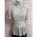 Rebecca Taylor, Cream, Black, Stars, SS, 4, MSRP $255