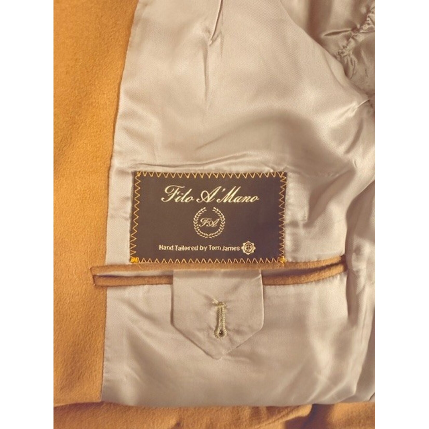 Filo A Mano, Tom James, Holland & Sherry, Camel, Cashmere, Blazer, Men's, 50L