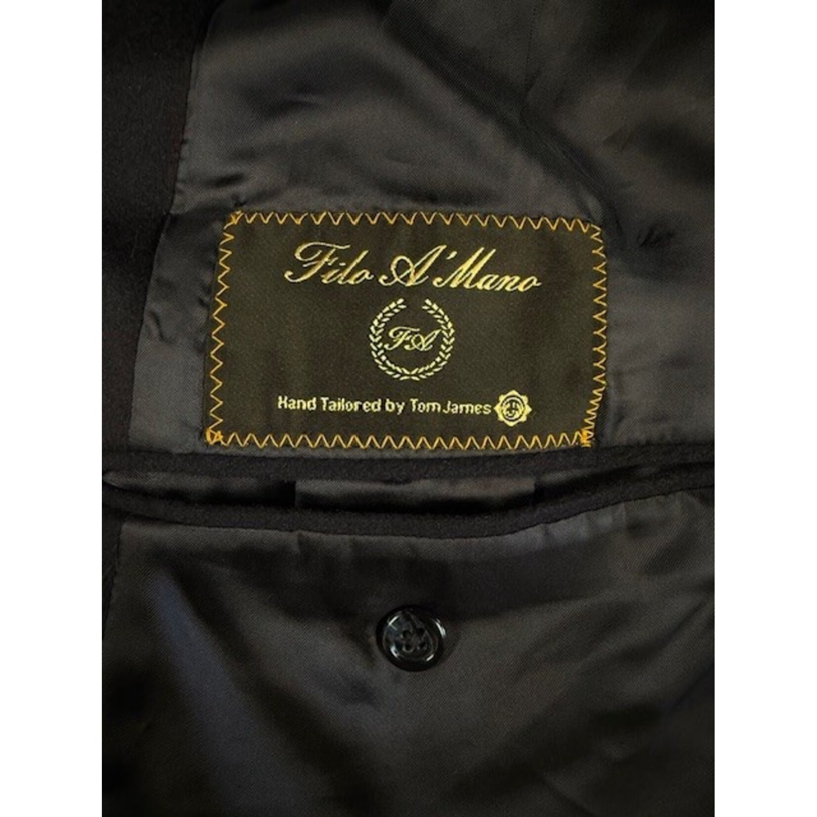 Filo A Mano, Tom James, Holland & Sherry, Black, Cashmere, Blazer, Men's, 50L