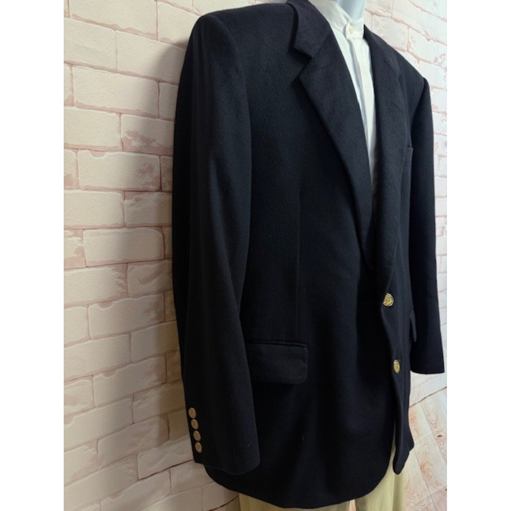 Filo A Mano, Tom James, Holland & Sherry, Black, Cashmere, Blazer, Men's, 50L