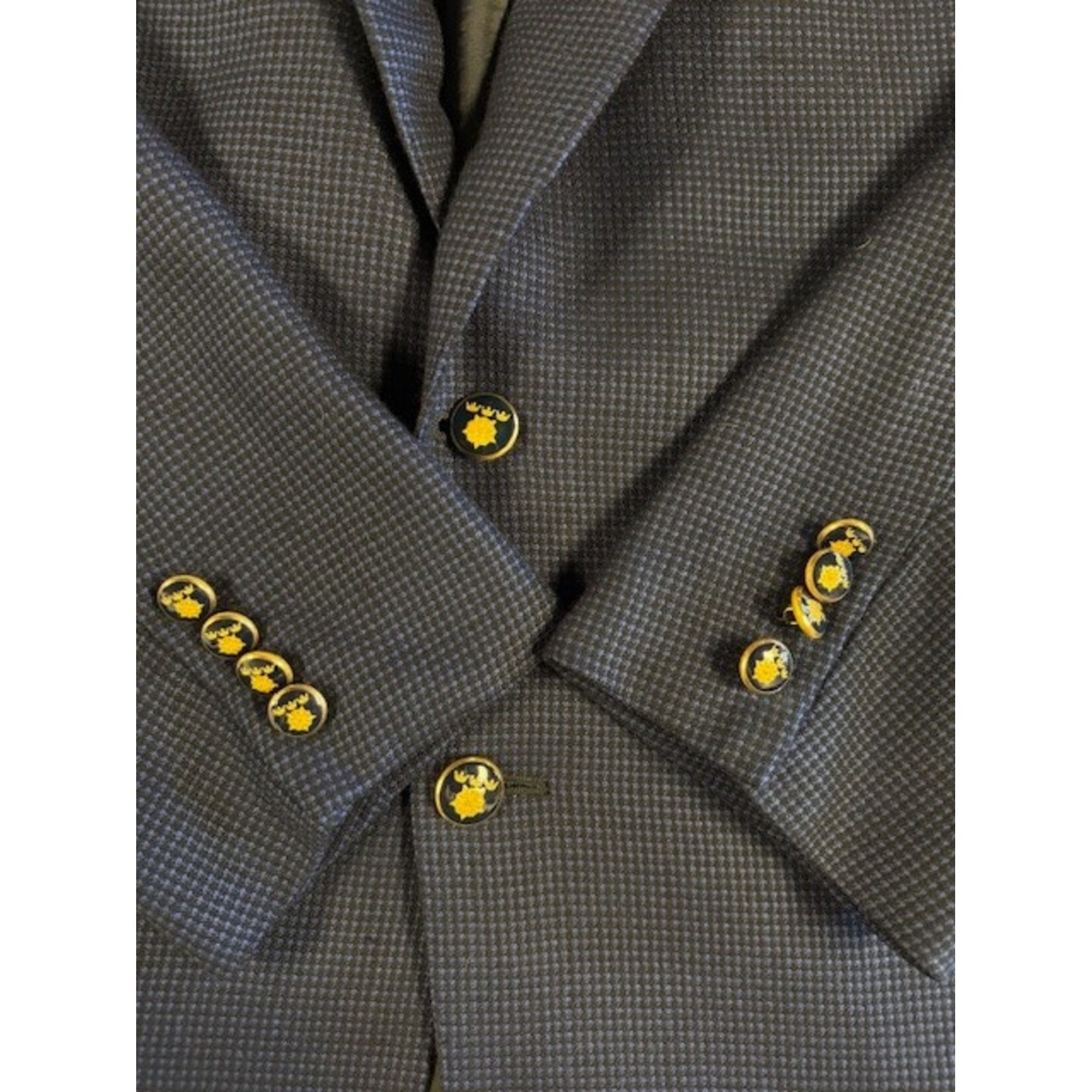 Royal Classic, Tom James, Black, Blue, Blazer, Men's, 48R