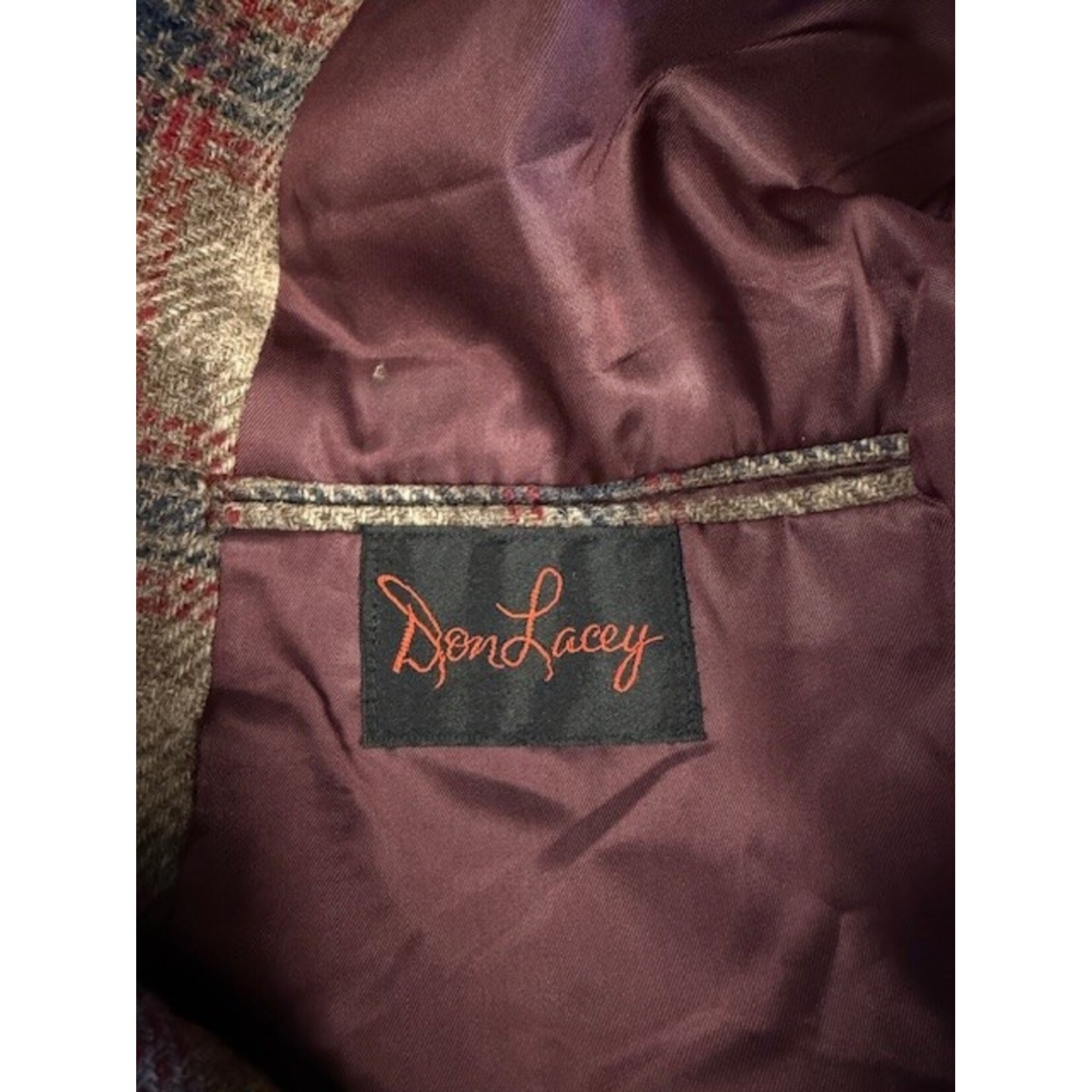 Don Lacey, Brown, Red, Navy, Plaid, Blazer, 46R