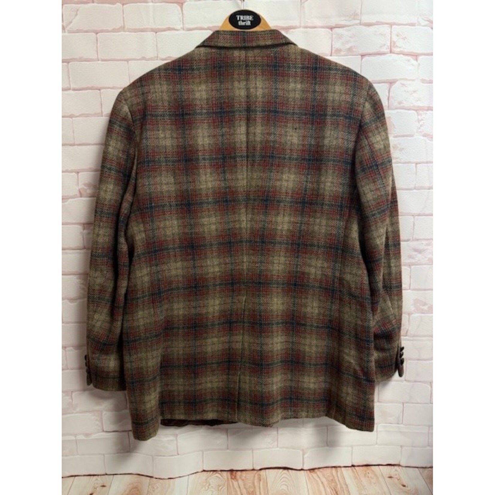 Don Lacey, Brown, Red, Navy, Plaid, Blazer, 46R