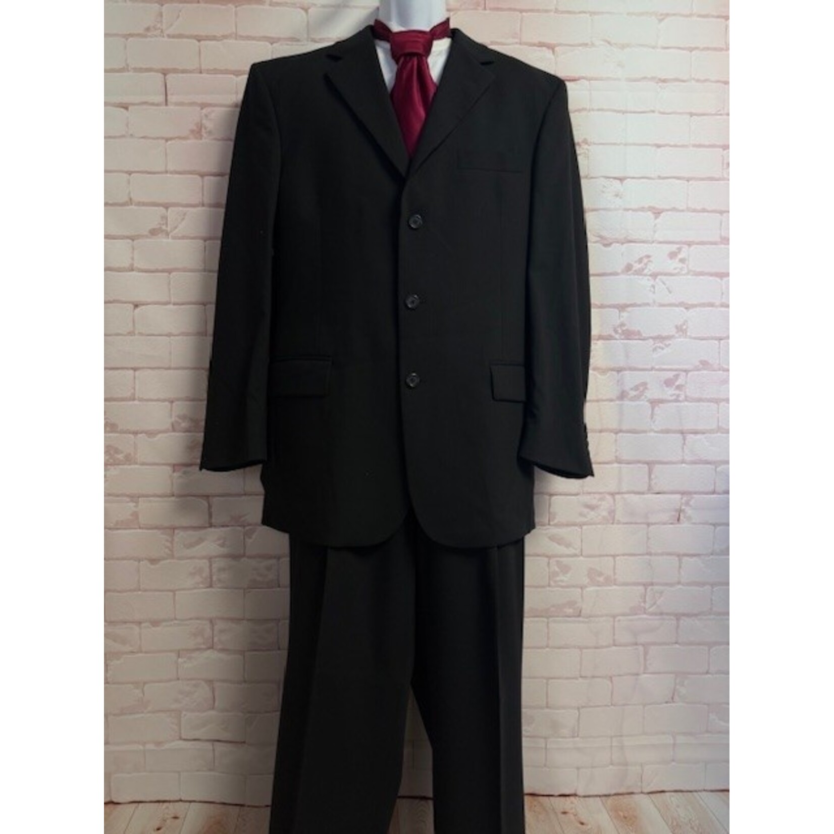 Jos. A Banks, Black, Suit, 46R / 36x32