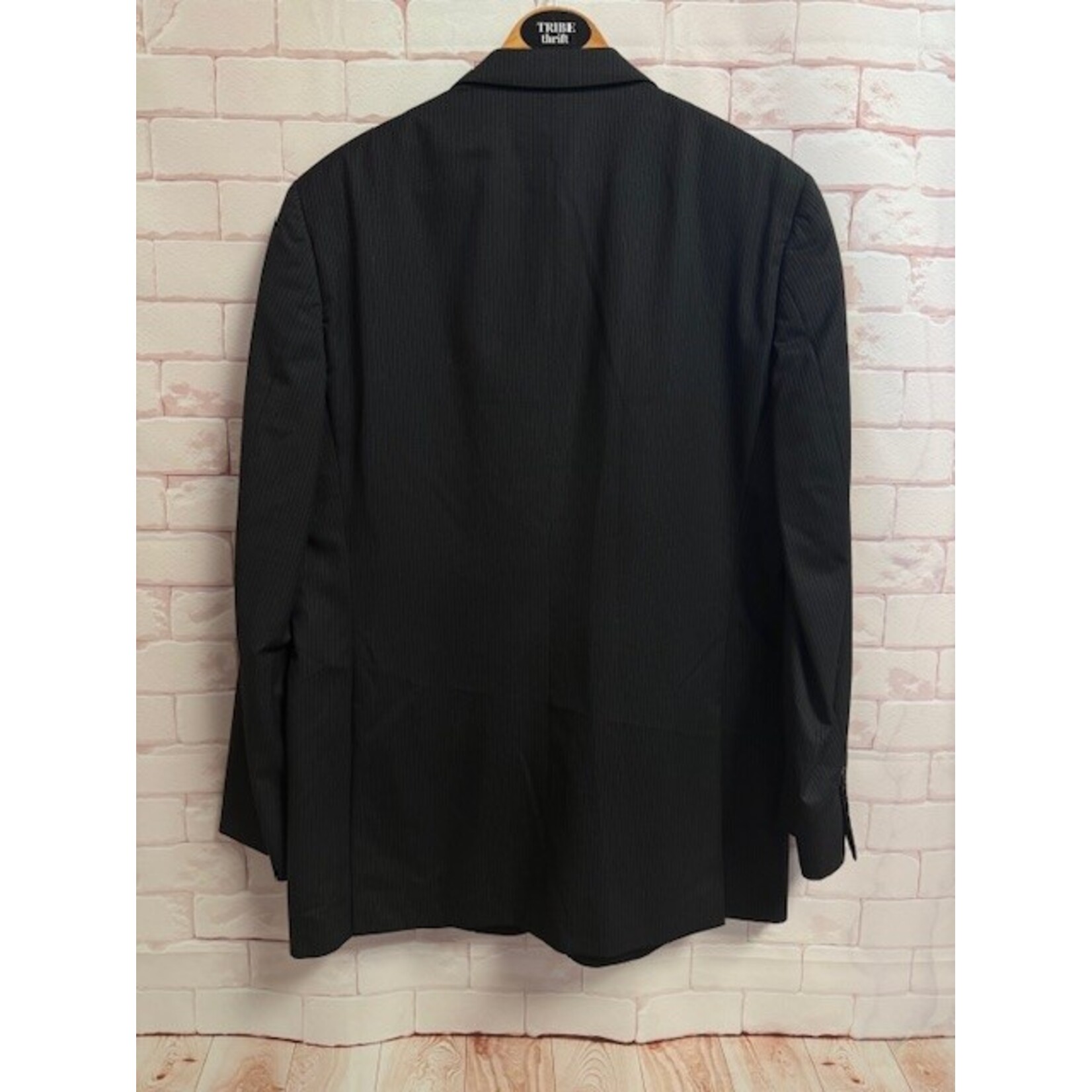 Brooks Brothers, Regent, Black, Pin Striped, Suit, 44R / 37x41