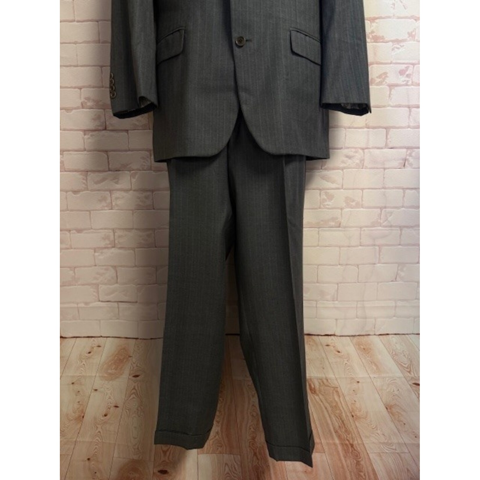 Brooks Brothers, Saxxon, Gray, Suit, 44R / 37x41