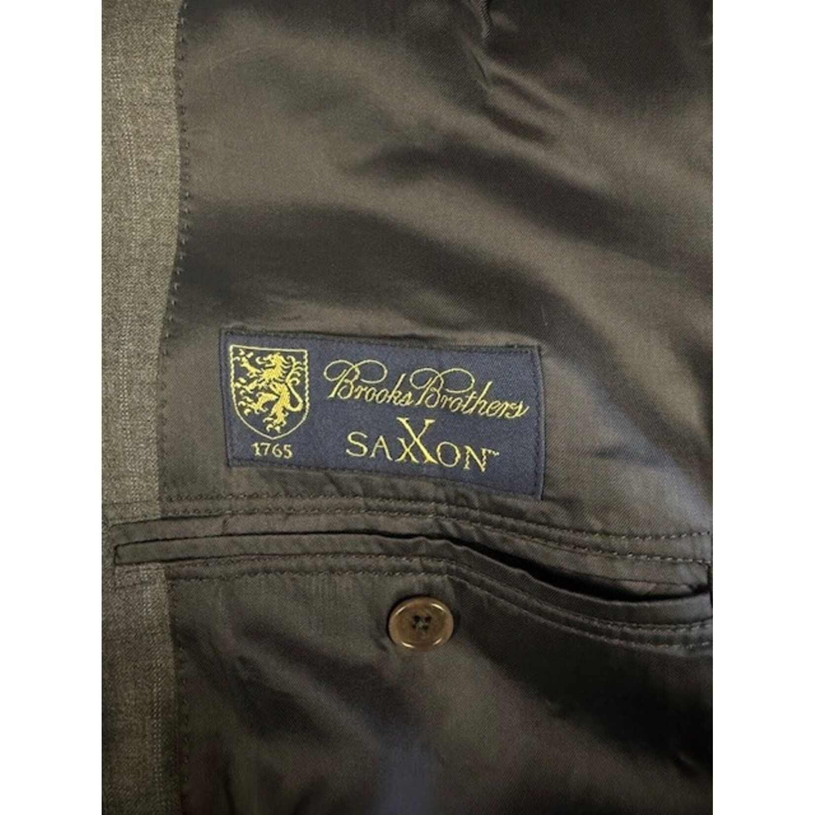 Brooks Brothers, Saxxon, Gray, Suit, 44R / 37x41