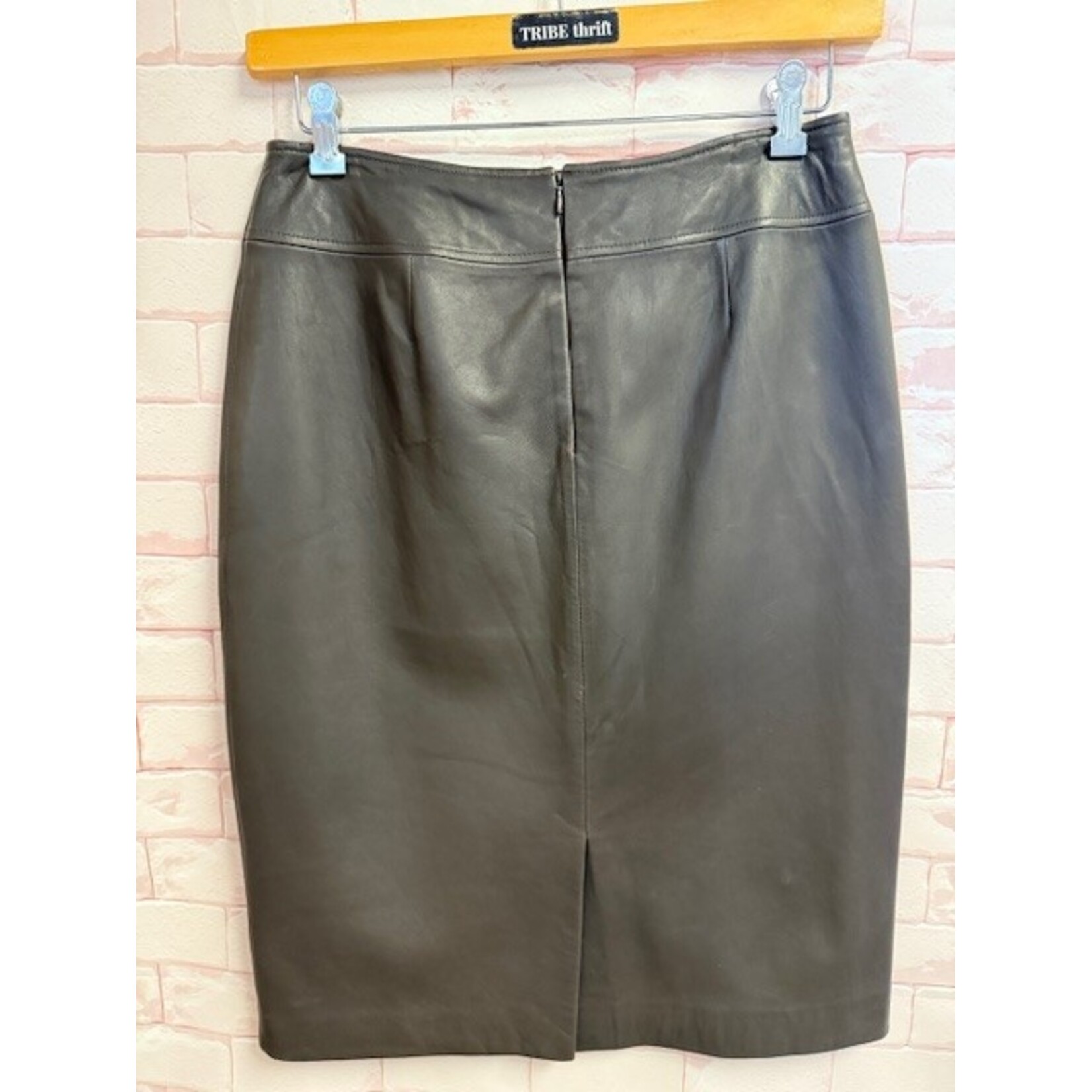 Brooks Brothers, Vintage, Brown, Leather, Skirt, NWT, 8