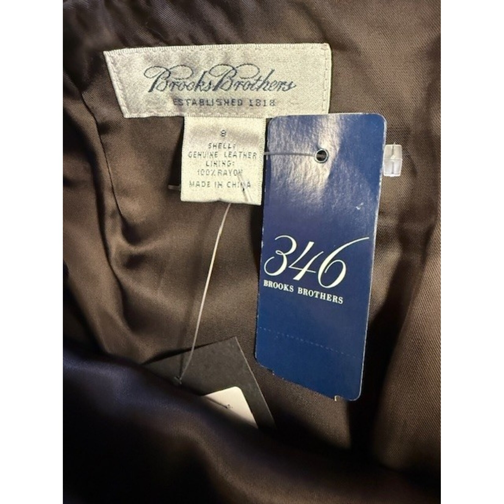 Brooks Brothers, Vintage, Brown, Leather, Skirt, NWT, 8