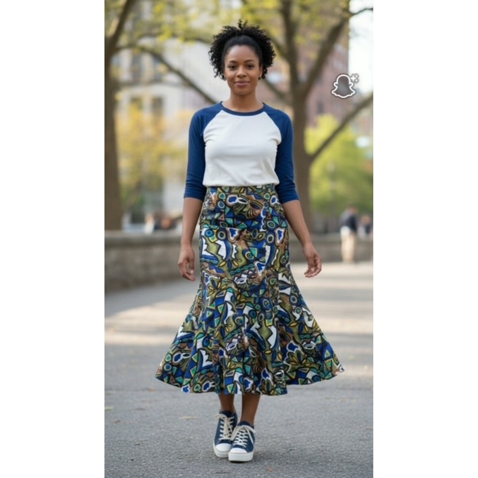 Unlabeled, Purple, Olive, Bold Patterned, Skirt, 10/12