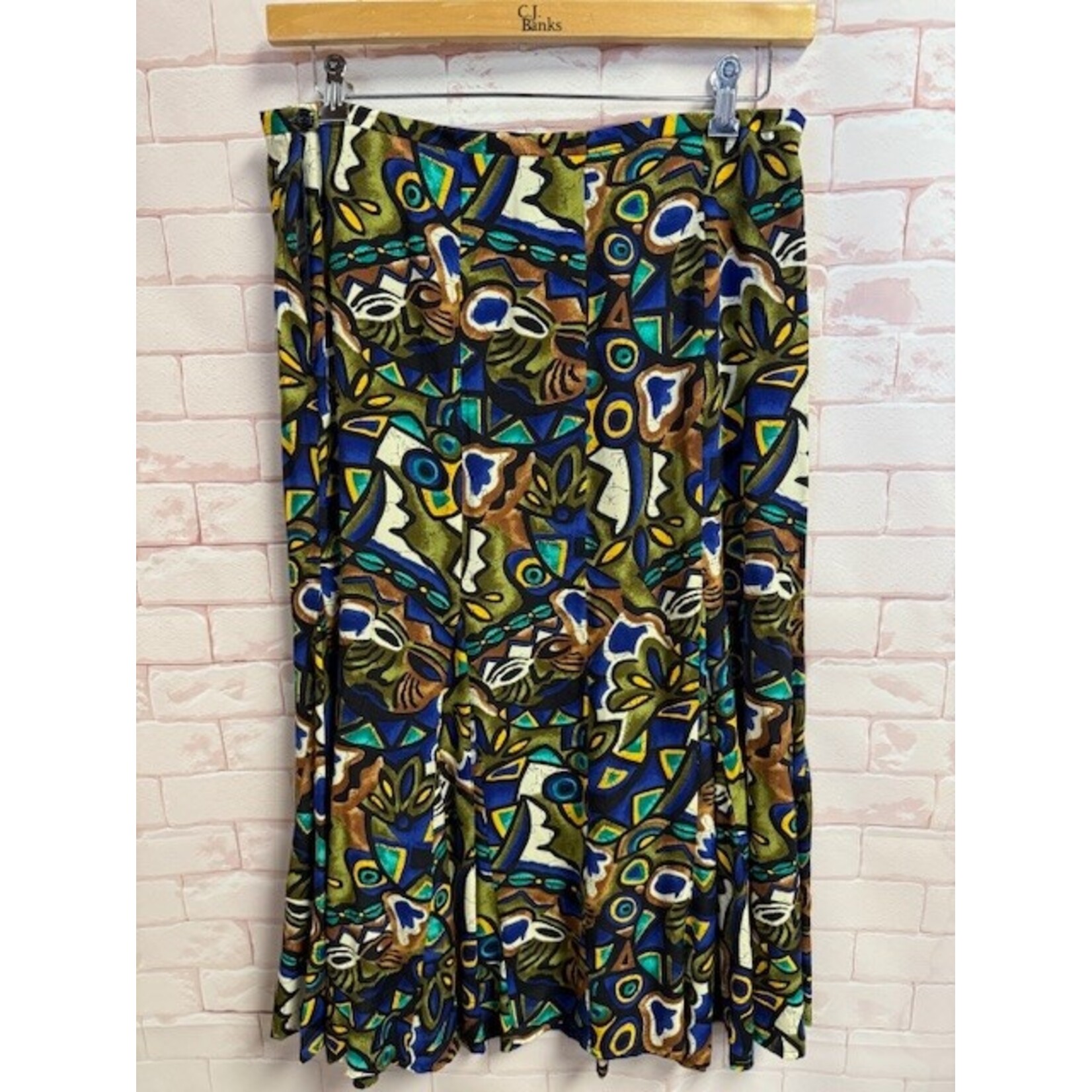 Unlabeled, Purple, Olive, Bold Patterned, Skirt, 10/12
